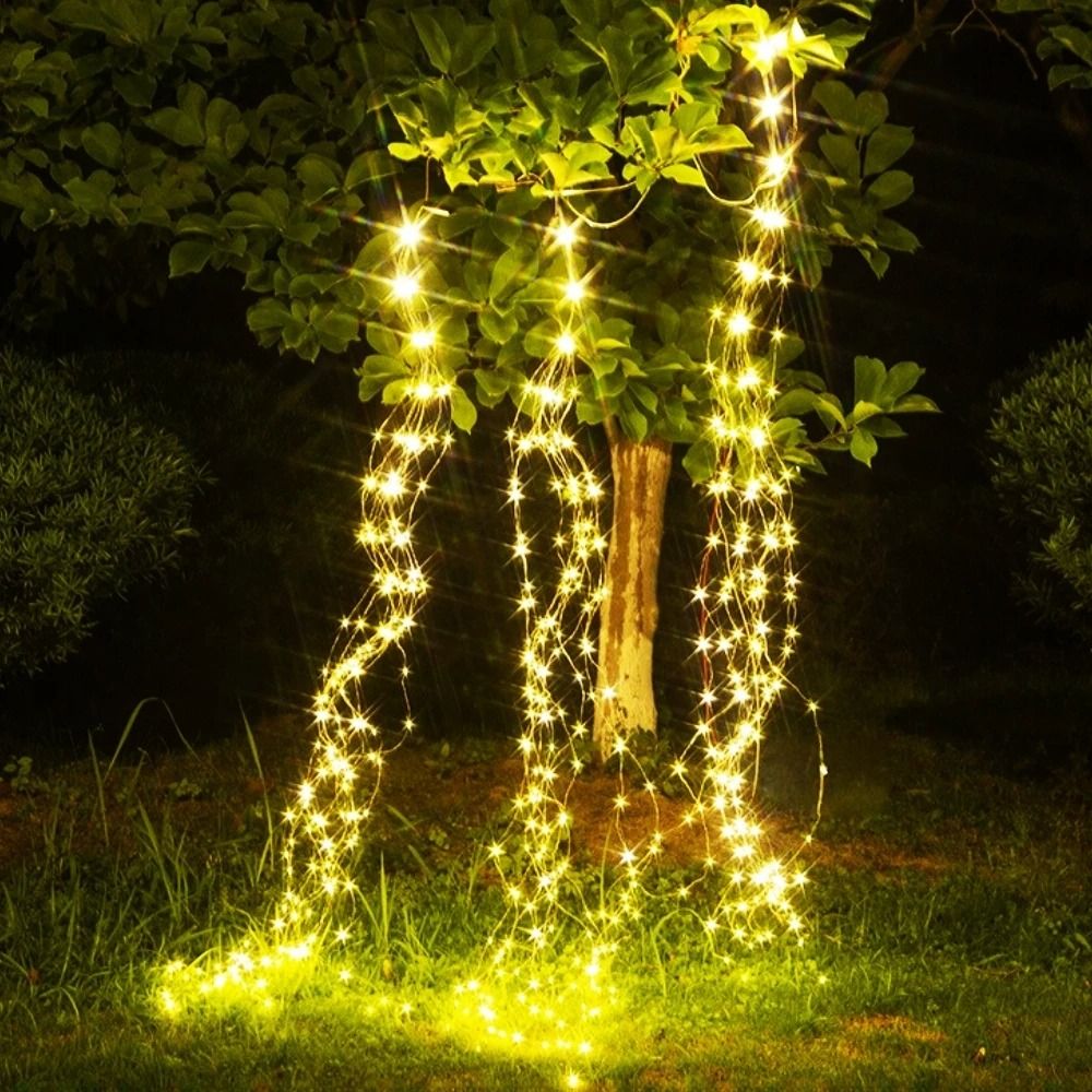 LED Solar Firefly Bunch Lights 8 Flashing Modes Outdoor String Vine Decor for Garden