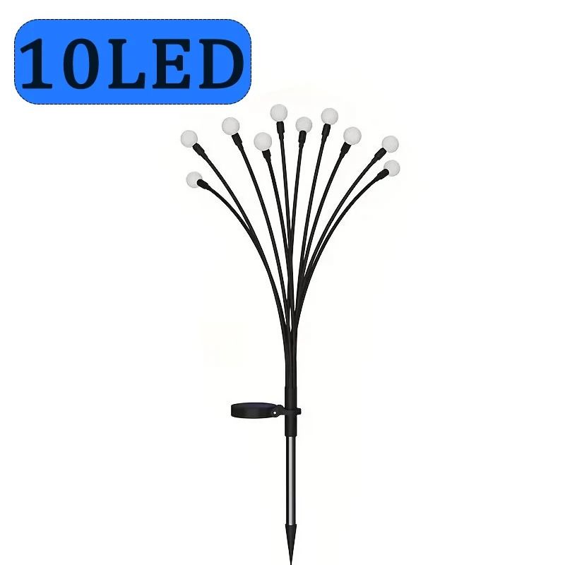 Outdoor LED Solar Firefly Sway Lights Garden Pathway Decor Stake Lawn Lamp for Yard
