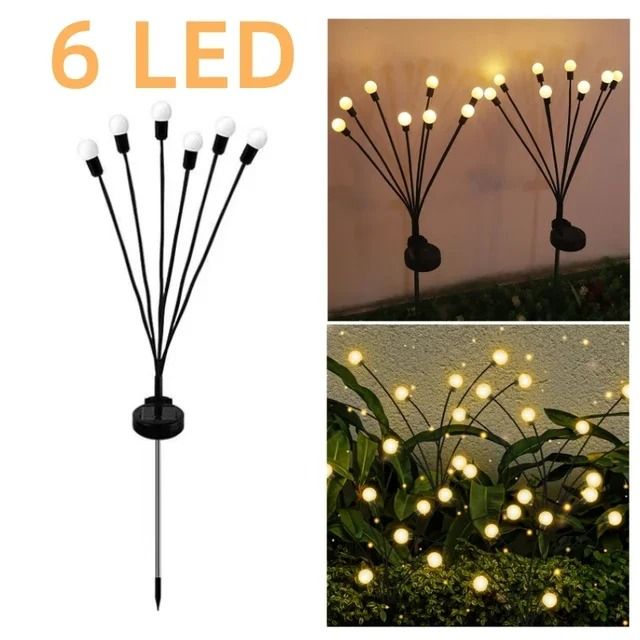 10 LED Solar Firefly Lights Waterproof Swaying Outdoor Landscape Lawn Patio Decor