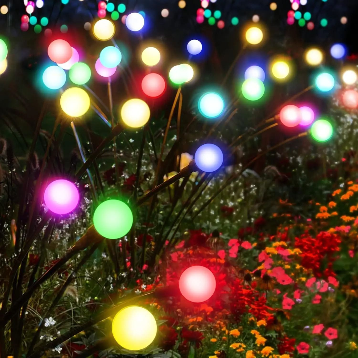 Solar Outdoor Firefly Swaying Lights Waterproof Garden Pathway Landscape Decoration Stakes