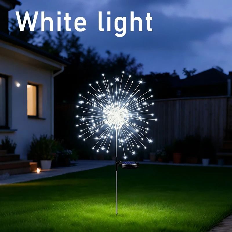 Solar Outdoor Firework Ground Socket Lights LED Lawn Fairy Pathway Stakes