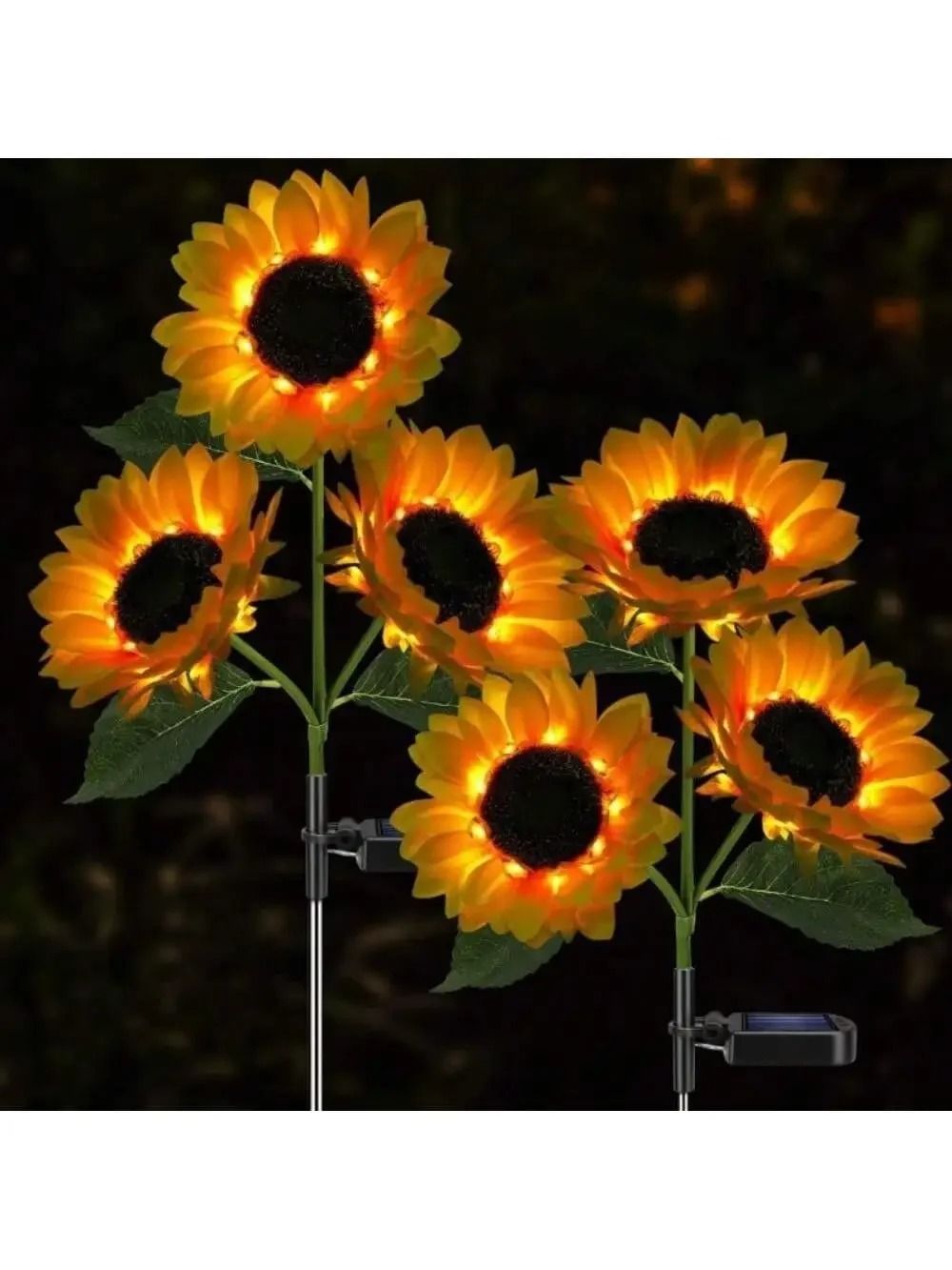 Outdoor Solar Powered Sunflower Lights IP65 Waterproof LED Ground Insertion Stakes for Garden Lawn & Yard