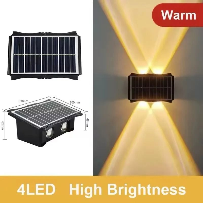 Outdoor Solar Up and Down Wall Lamp Waterproof LED Luminous Architectural Lights for Yard Garden Decor