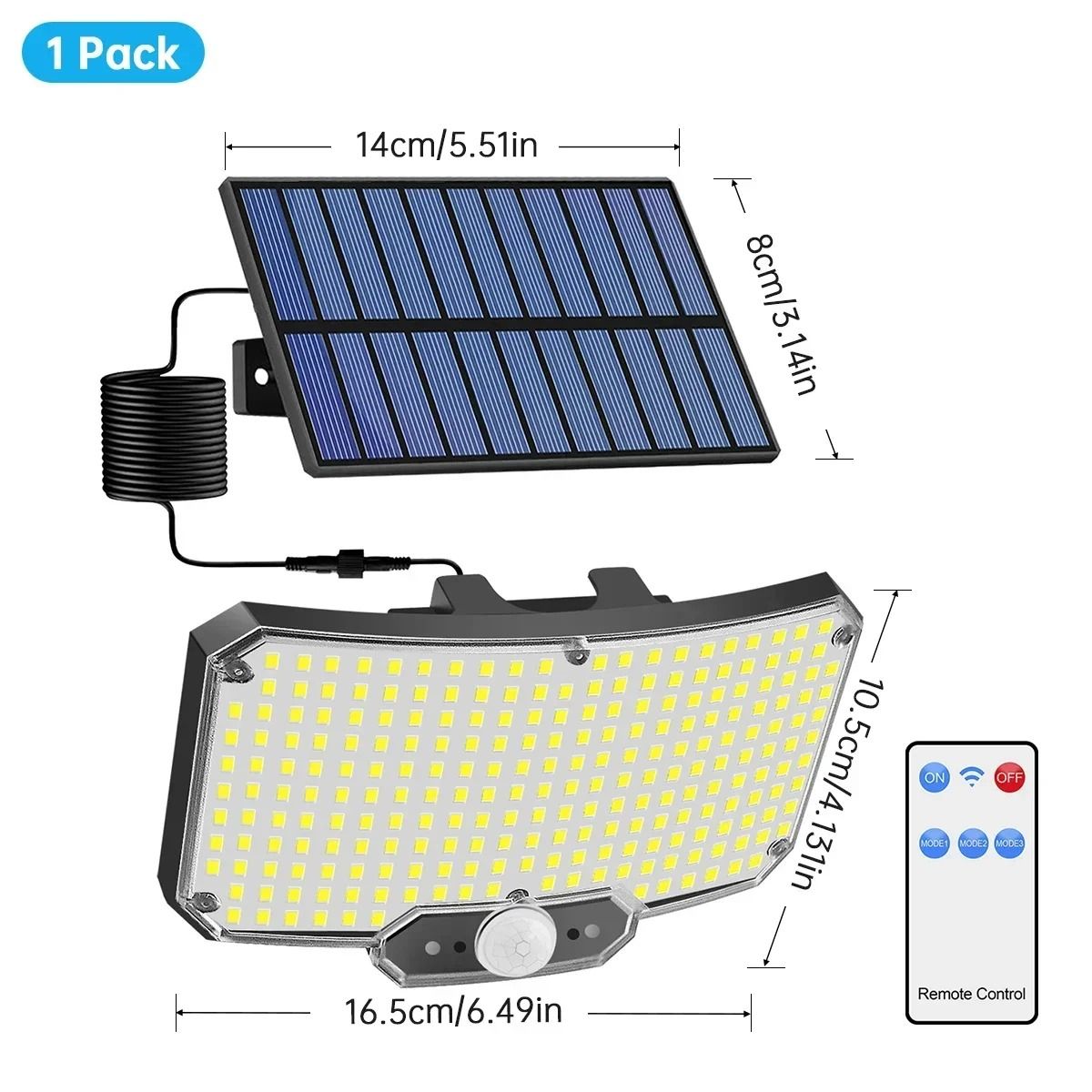 234 LED Super Bright Outdoor Solar Motion Sensor Security Lights IP65 Waterproof Flood Wall Lamp for Garage Yard