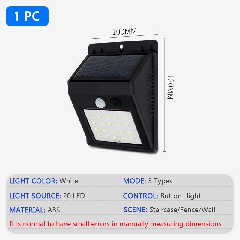Modern Outdoor LED Solar Motion Sensor Wall Lamp Waterproof Sconce for Garden Fence Porch Path