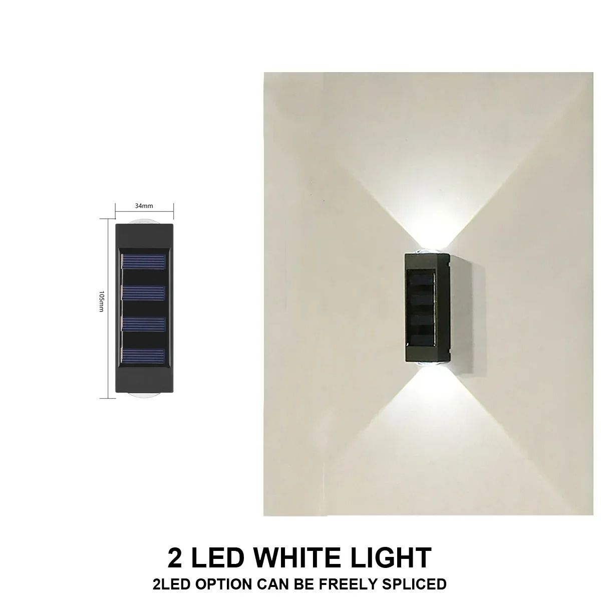 Outdoor Solar Up and Down Wall Lamp Waterproof LED Luminous Lights 1 to 4 Pack for Garden Yard Decor