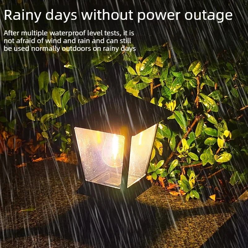 Solar Powered House Shaped Courtyard Lamp Waterproof Outdoor Light for Garden Lawn Pathway Wall Decor