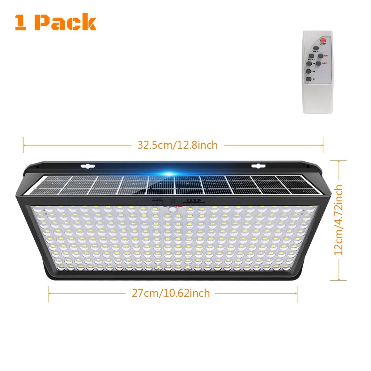 Super Bright Solar Outdoor Security Wall Flood Light IP65 Waterproof Street Lamp 3 Modes for Yard