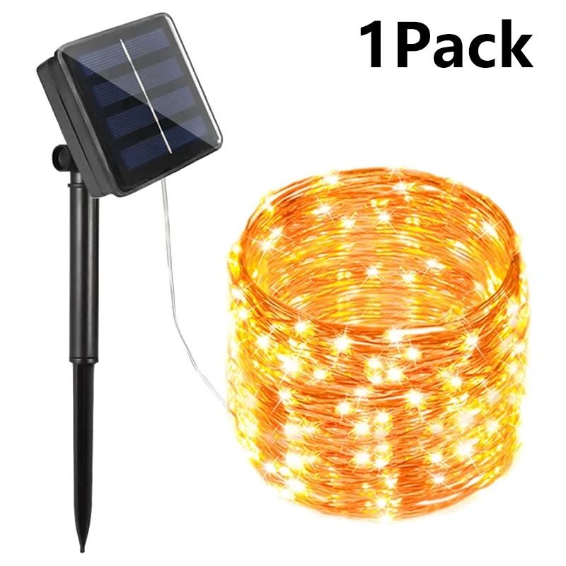 Outdoor Solar String Fairy Lights 8 Modes Waterproof Twinkle Garland Lamp for Garden Yard Fence