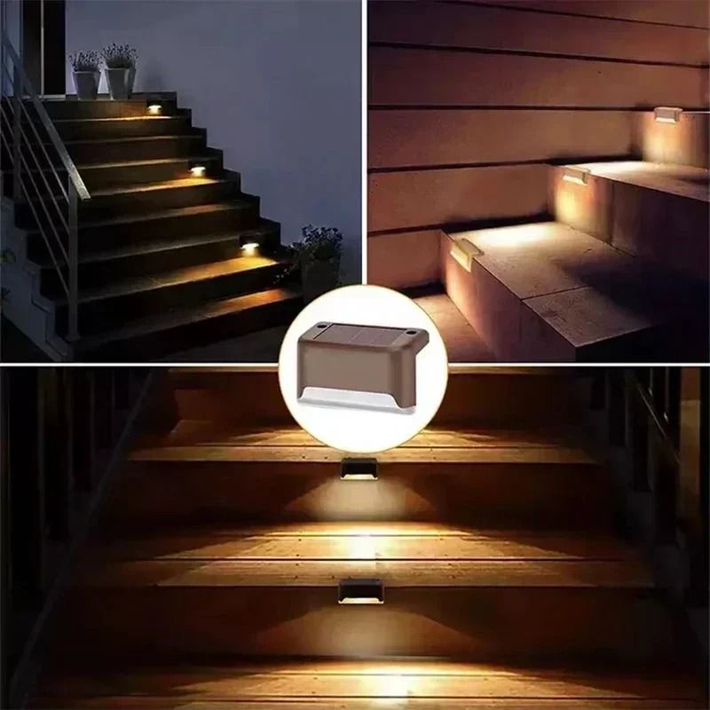 1 to 12 Pcs Outdoor Solar LED Step Lights Waterproof Garden Deck Stair Fence Lamp for Patio Walkway Decor