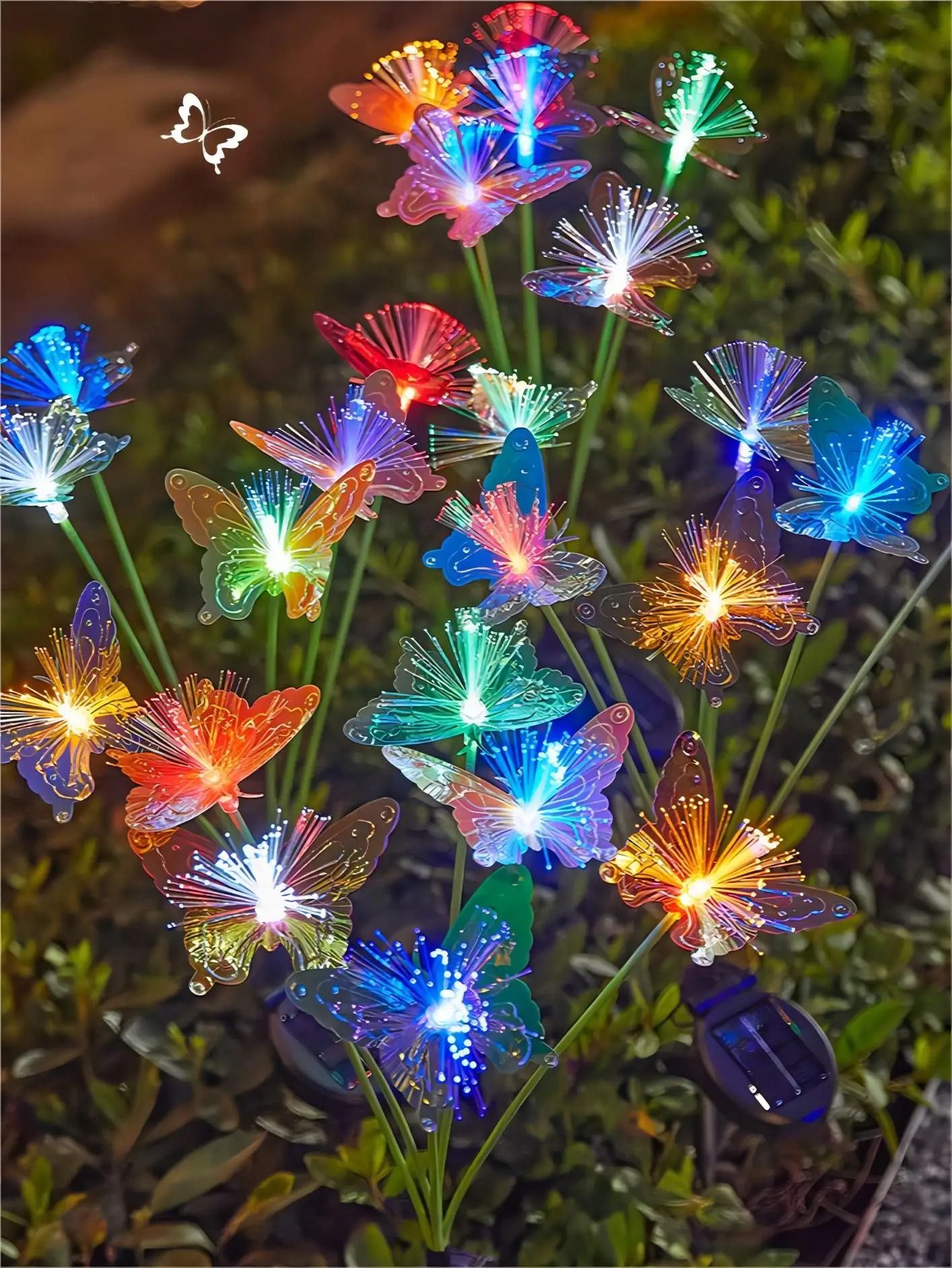 Outdoor Solar Butterfly Garden Lights 6 LED Waterproof Stake Lamp for Yard Pathway Patio Decor
