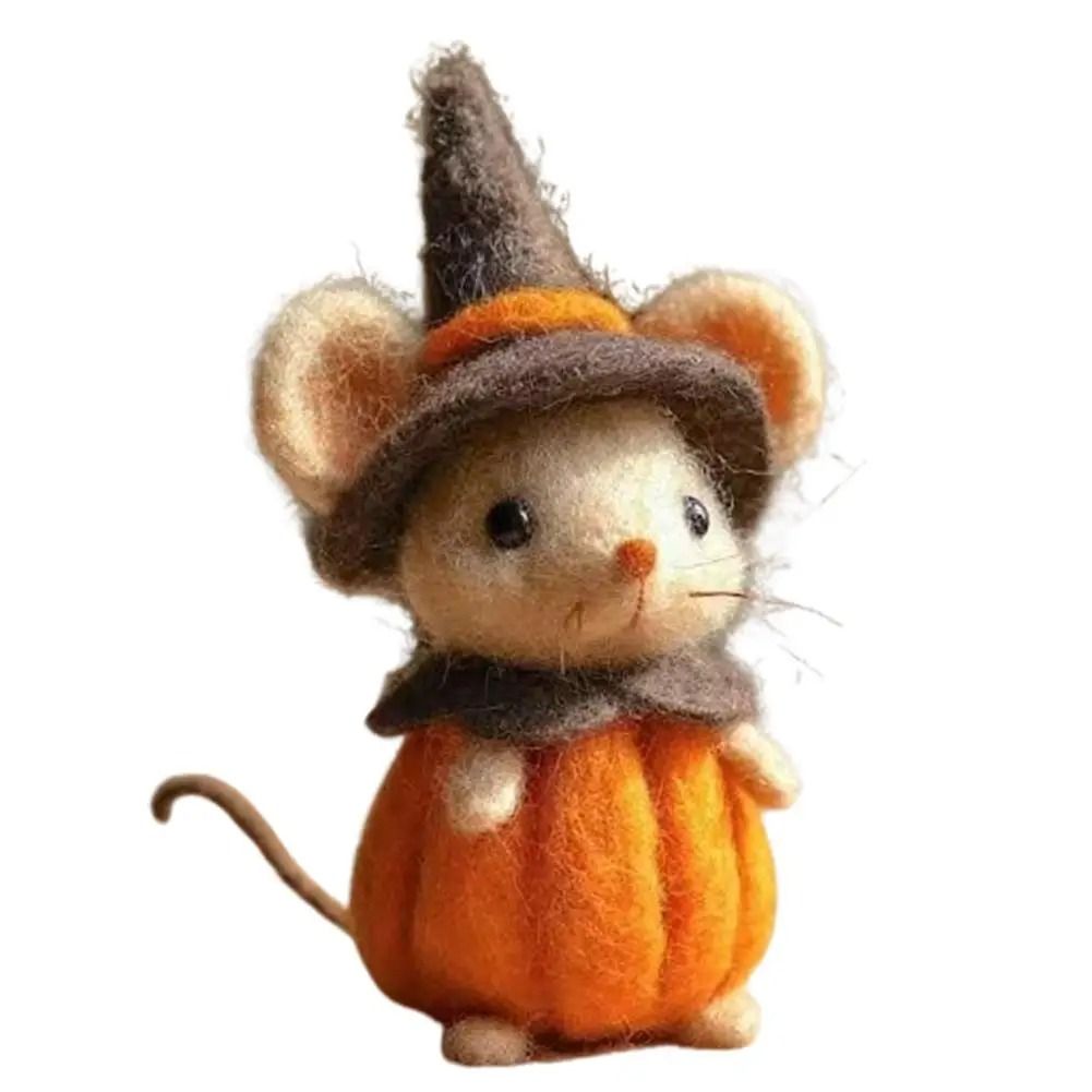 Handmade Wool Felt Mouse Figurine Holiday & Seasonal Decoration