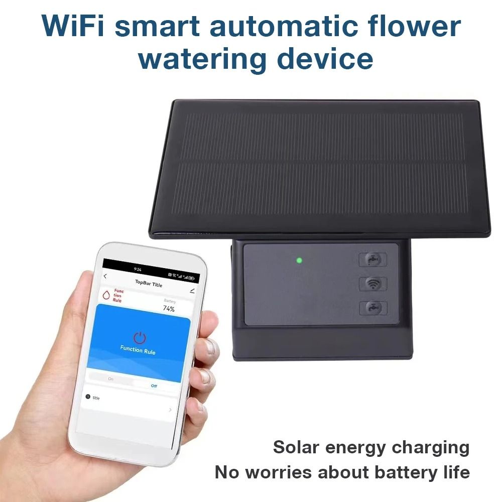 Tuya WiFi Solar Automatic Irrigation Timer Kit Smart Drip Water Pump System for Garden & Lawn