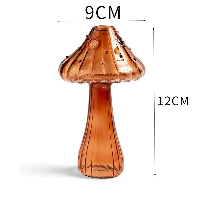Mini Mushroom Glass Vase Creative Hydroponic Plant & Aromatherapy Bottle for Nordic Home Decor
