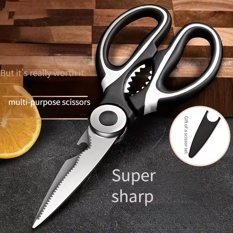 Multifunctional Heavy-Duty Stainless Steel Kitchen Scissors for Poultry, Meat & Fish
