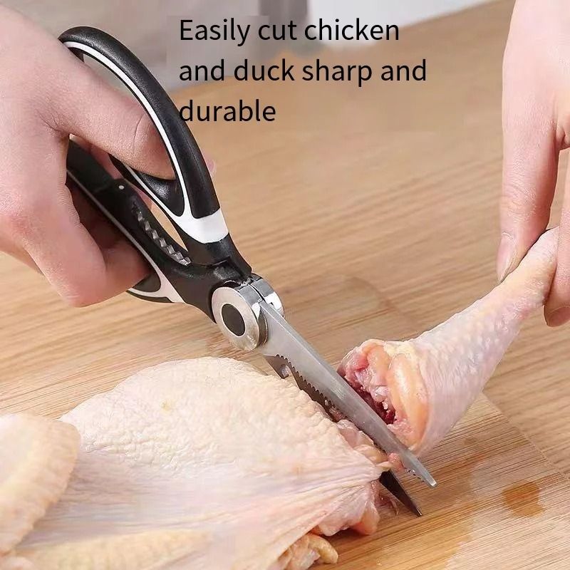 Multifunctional Stainless Steel Kitchen Scissors for Fish, Vegetables & Poultry Bones
