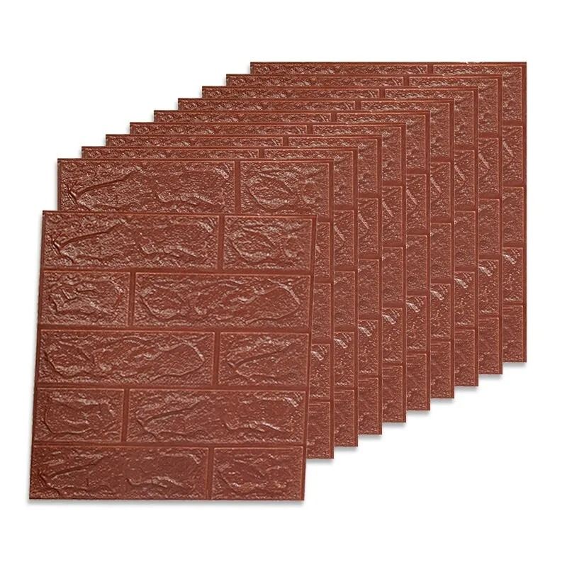 10-Piece 3D Self-Adhesive Wall Stickers & Anti-Collision Decorative Foam Wallpaper Panels