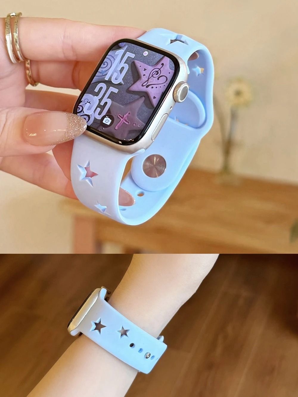 Star Pattern Silicone Strap for Apple Watch Band (38mm - 49mm Ultra & Series 1-10)