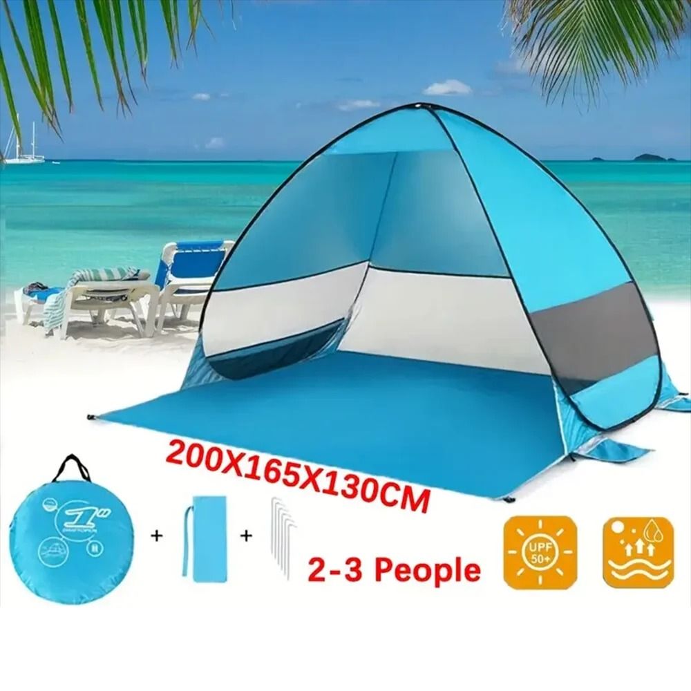 Quick Set-Up Pop Up Beach Tent - Portable Sun Shade Shelter & Camping Canopy