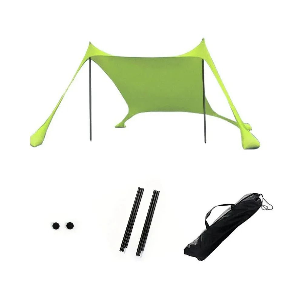 All-in-One Outdoor Beach Tent & Camping Awning (UPF50+) - Windproof Sun Protection Shelter