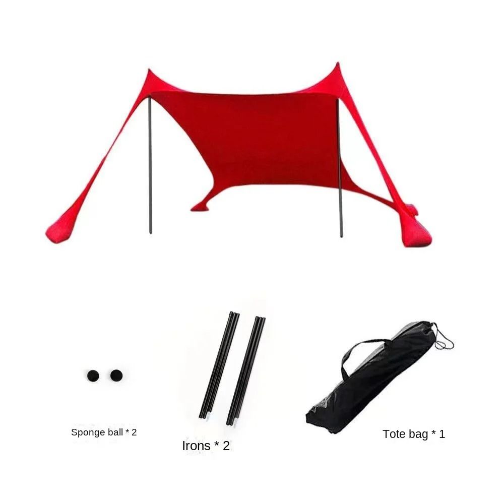 Outdoor Windproof One-Piece Beach Tent Sun Shelter (UPF50+) - Portable Family Beach Shade Canopy for Camping & Coast