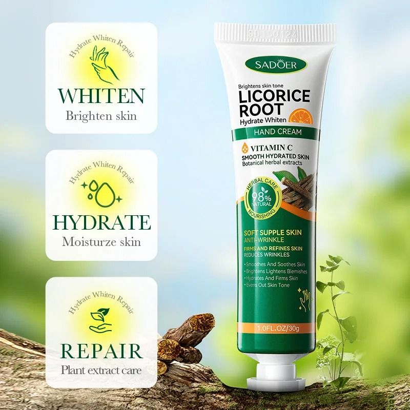 SADOER Vitamin C & Licorice Brightening Hand Cream - Deep Moisturizing & Anti-Dark Spot Hand Care