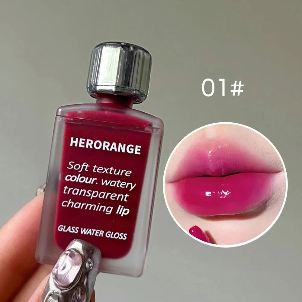 Herorange Lightly Glass Water Gloss Lip Glaze - Mirror Plumping Lip Oil & Non-Stick Cup Lip Tint