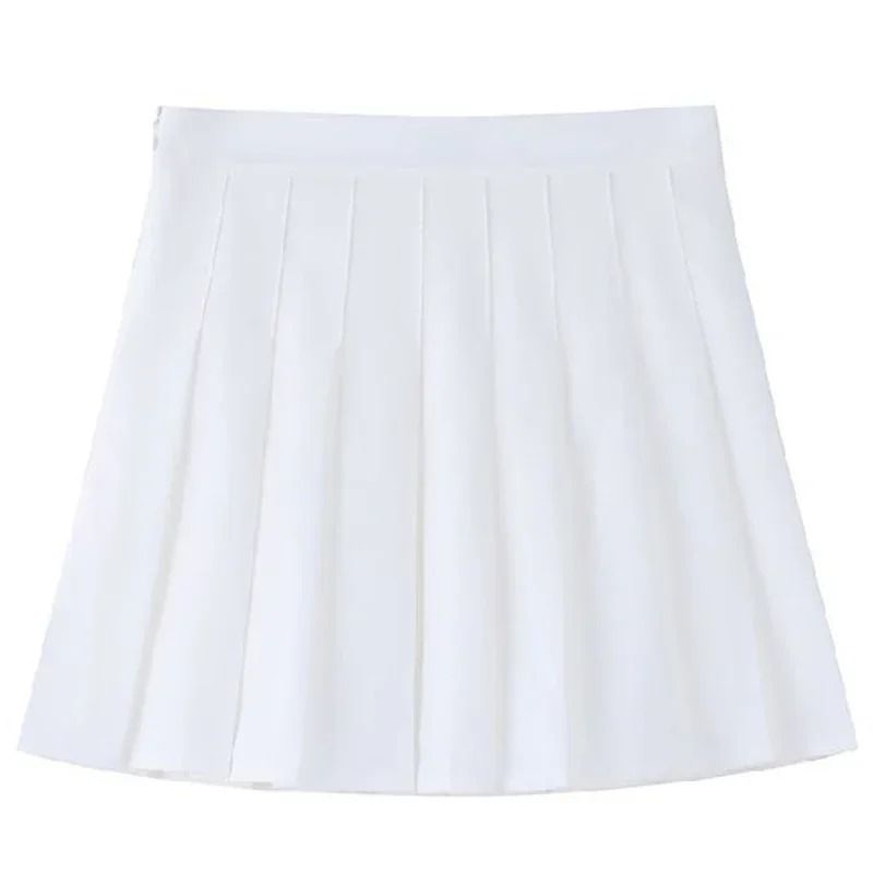 Women's Solid Color High-Waisted JK A-Line Mini Skirt - Slim Fit Elastic Zipper Skirt