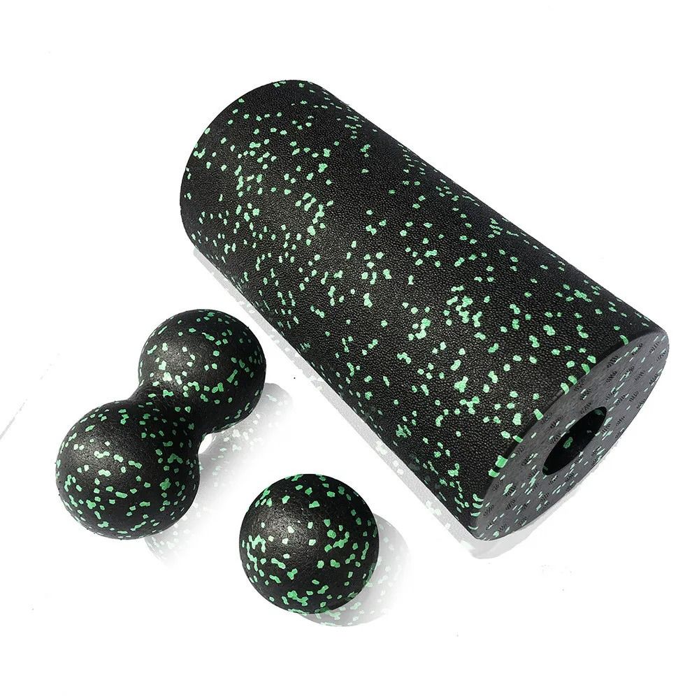Hollow Yoga Roller & Peanut Massage Ball Set - EPP Fitness Foam Column for Back, Legs & Deep Tissue Muscle Release