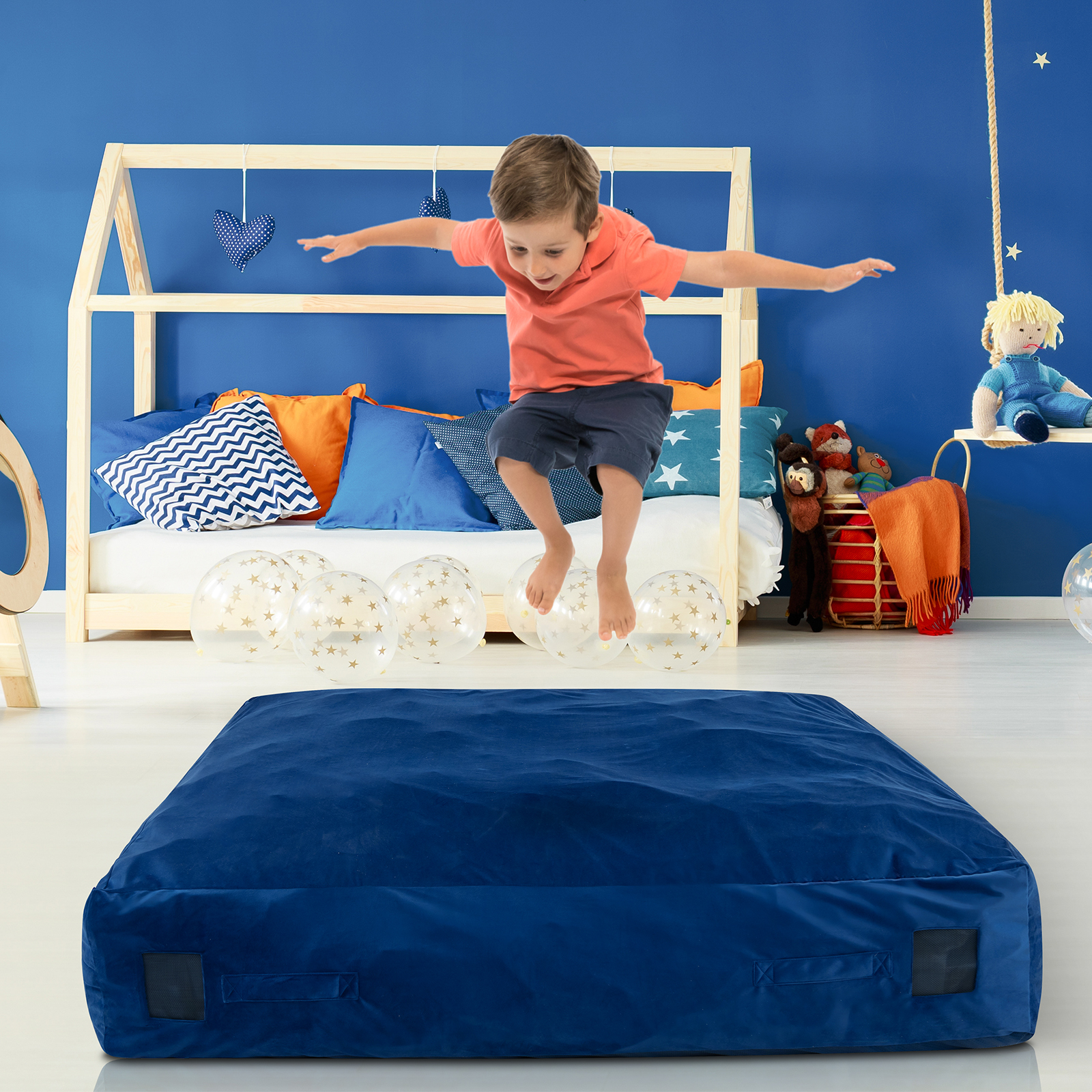 57" Crash Pad Sensory Mat, Washable Velvet Cover Foam Blocks | Inspire ...