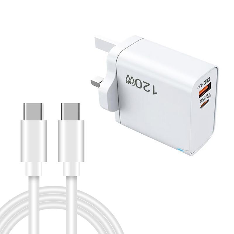 65W GaN charger PD 65W charger USB-C charger with QC4.0 fast charger, Type-C cable, UK Plug for Laptop & Phone