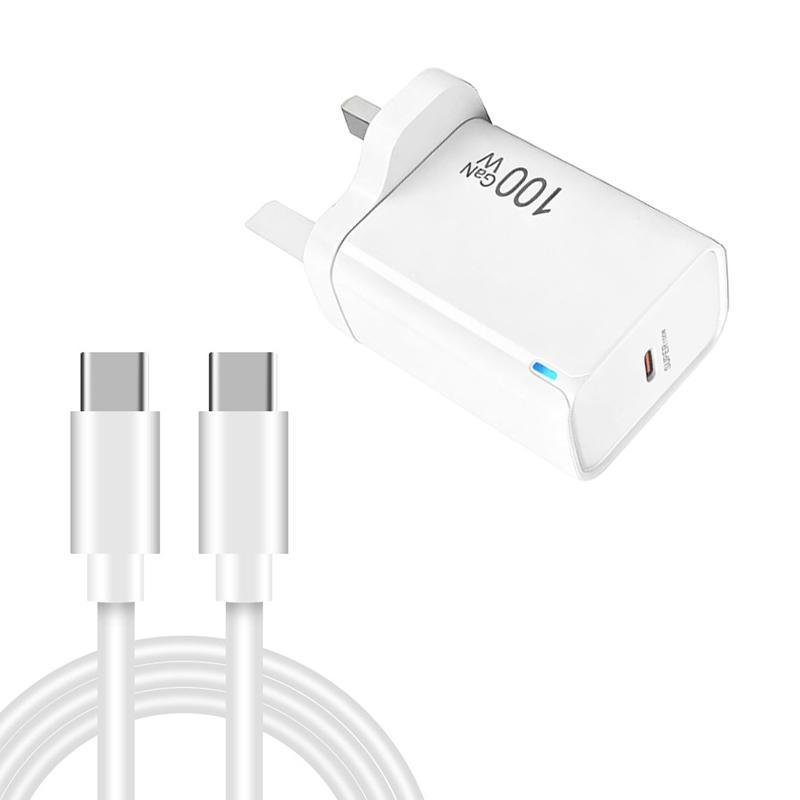 TE-PD46 GaN 100W PD 45W USB-C Fast Charging Charger with Type-C Cable UK Plug for Laptop Phone Tablet