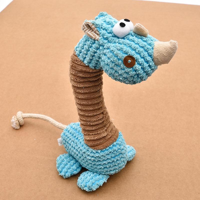 Squeaky Plush Dog Toy Durable Cartoon Molar Chew Toy for Boredom Relief