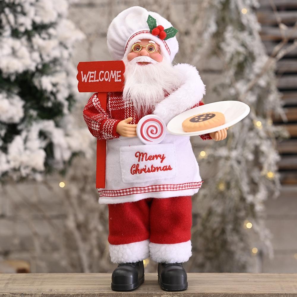 Christmas Standing Santa Claus Doll Ornament Decorative Holiday Gift Figure