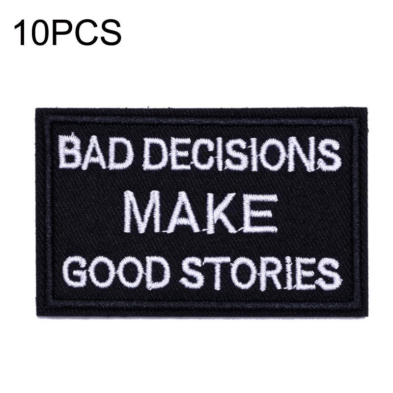 Military Style Hook and Loop Patch Embroidered Letter Badge for Jackets, Hats & Bags
