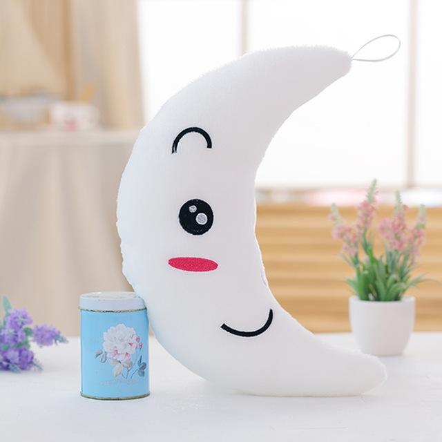 Glow in the Dark Moon Plush Pillow Soft Light Up Stuffed Animal for Kids and Girls