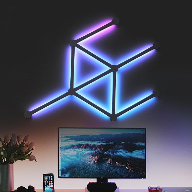 Smart RGB Wall Light Panels with Music Sync App Control for Gaming Room Smart Home Lighting
