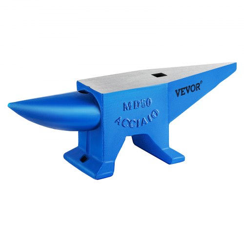 Single Horn Anvil Cast Steel, Durable Blacksmith Anvil for Sale with Round & Square Holes, Rugged Forge Steel Tool