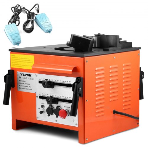 Heavy Duty Electric Rebar Bender, Rebar Grade 60 Steel Bending Machine with Foot Switch for Construction Sites