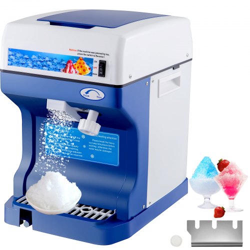 Electric Shaved Ice Machine, Commercial Ice Shaver & Snow Cone Maker Tabletop, Adjustable Ice Texture for Home