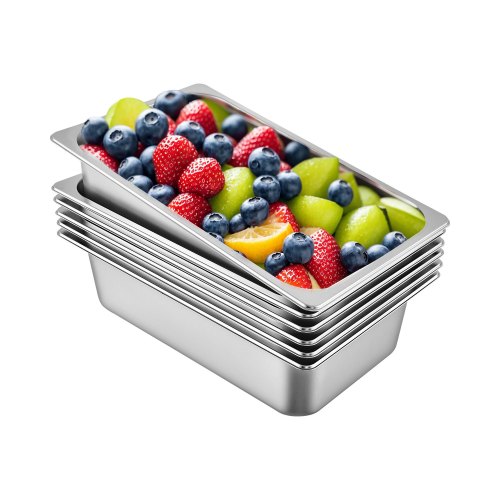 Steam Table Pans, Full Food Container Stainless Steel Oven Tray, Anti-Jam Commercial Hotel Pans