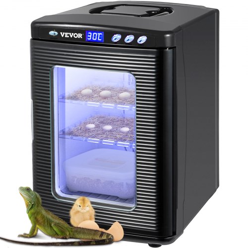 Reptile Egg Incubator 25L, Digital Scientific Hatcher with Precise Temperature Control (5-42°C), 12V/110V Dual Power.
