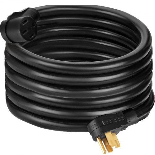 RV Power Cord Amp, AWG Heavy-Duty Extension Cable for Camper, Trailer, Motorhome, Truck with Weatherproof Grip End