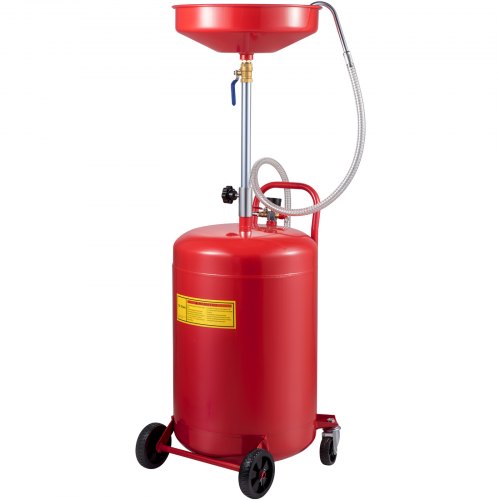 Waste Oil Drain Tank, Portable Air Operated Oil Drainer with Adjustable Funnel and Wheels for Efficient Fluid Transfer