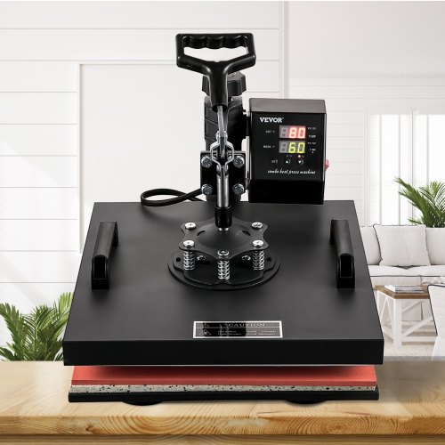 Multifunctional Heat Press Machine 15x15", 8pc Combo Kit w/Dual LED Display - Professional T-Shirt, Mug