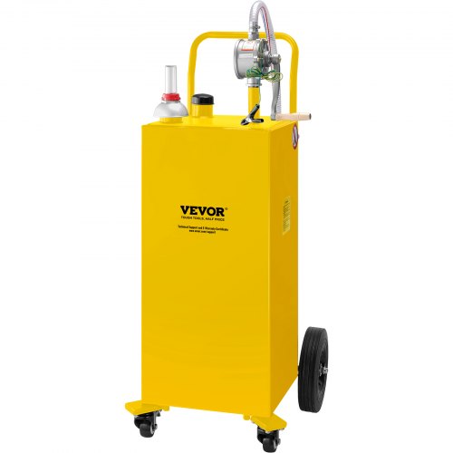 Fuel Caddy Gas Storage Tank with Manuel Transfer Pump and Wheels for Gasoline Diesel Fuel Container