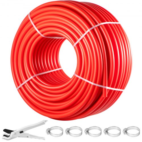 Non Oxygen Barrier Red PEX Pipe, PEX Tubing Flexible PEX Water Line for Plumbing Radiant Heating RV Sewer Hose