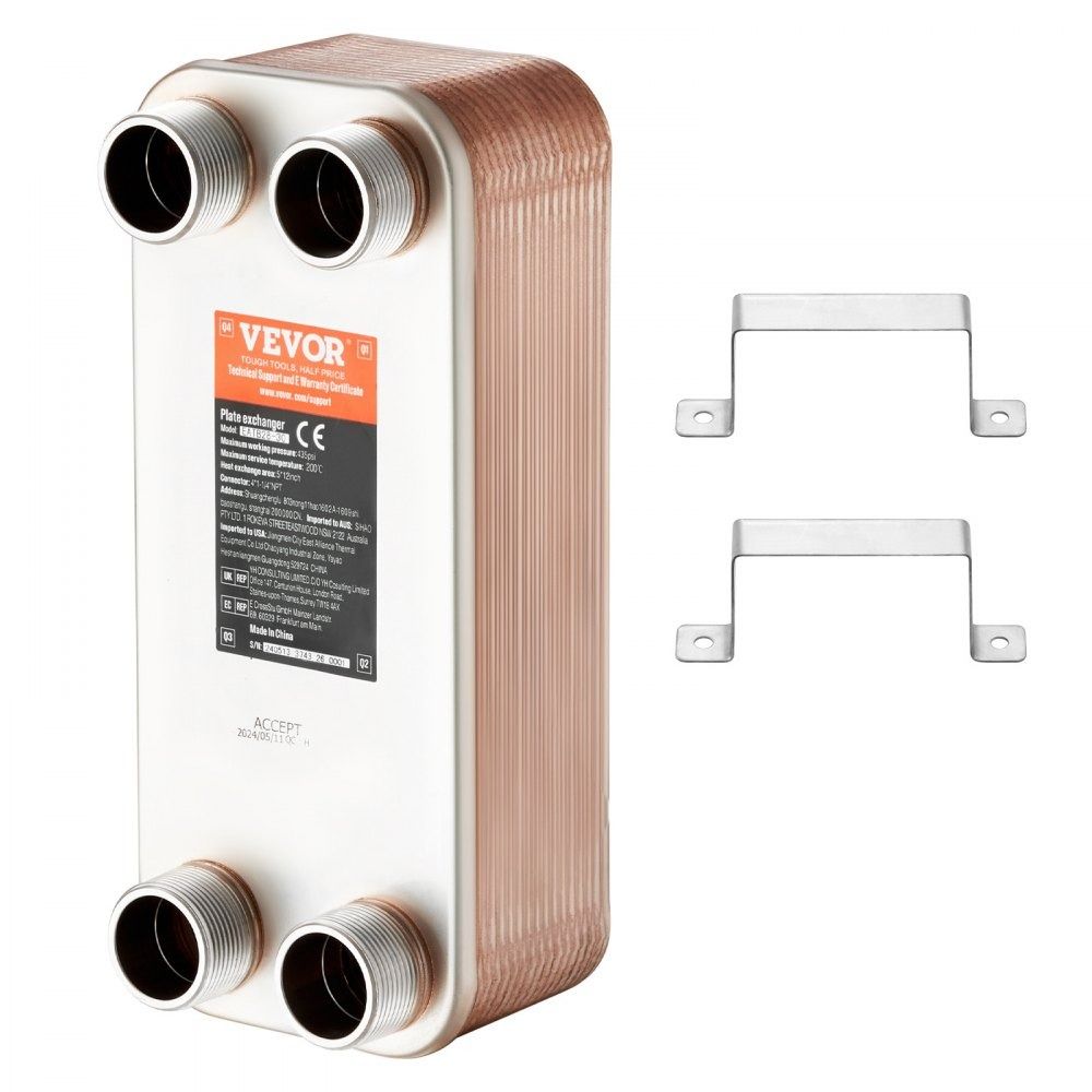 30 Plate Brazed Plate Heat Exchanger 5 x 12 316L Stainless Steel Water to Water Heat Exchanger