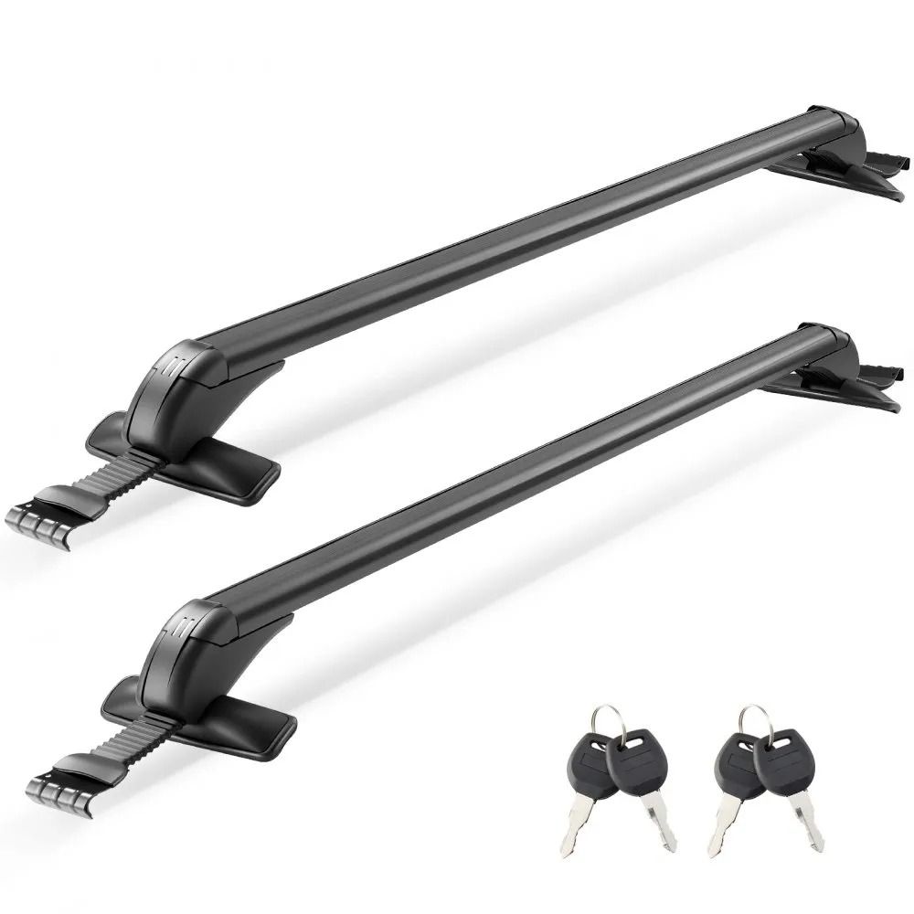 Universal Roof Rack Cross Bars for Naked Roofs 165 lb Lockable Aluminum Cargo Rack