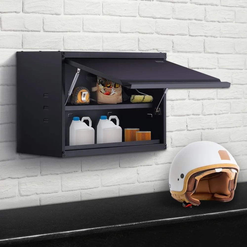 Wall Mounted Storage Cabinet Heavy Duty Metal Garage Cabinet with Adjustable Shelf